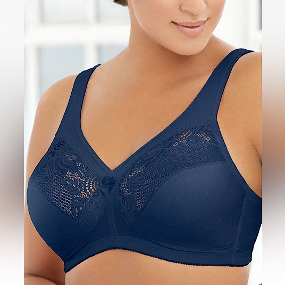 - Glamorise *42I MagicLift Minimizer Navy Full Figure Wireless Bra! NEW!